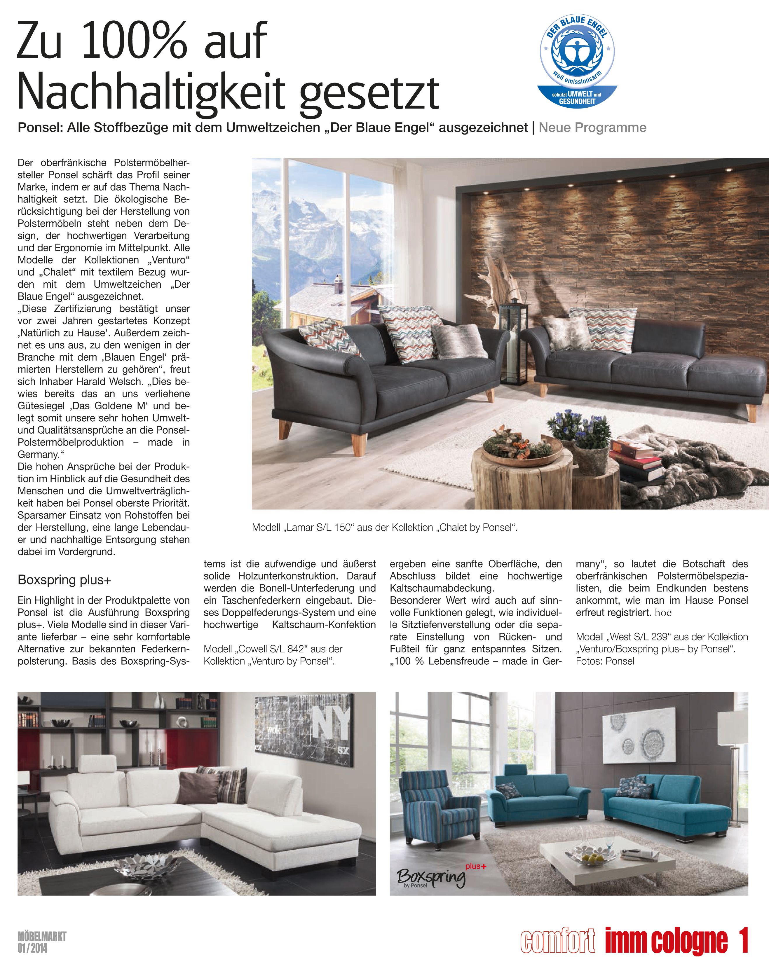 Presseartikel „Möbelmarkt“ Ausgabe 01/2014