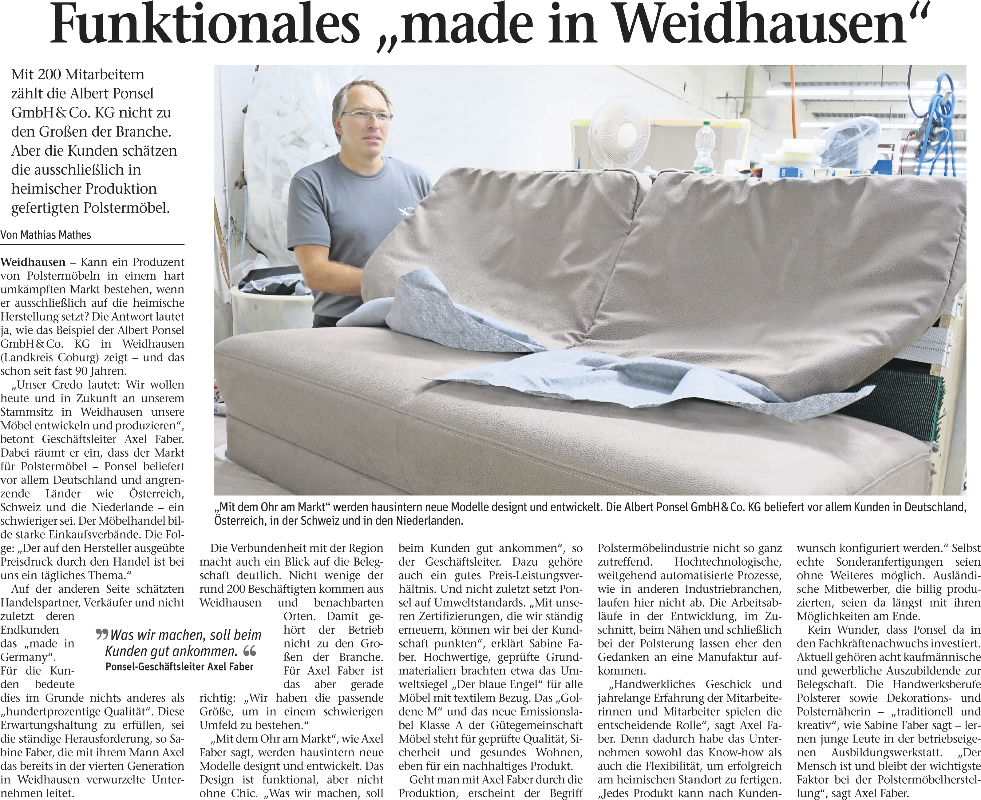 Regionaler Presseartikel / Neue Presse 15.09.2015
